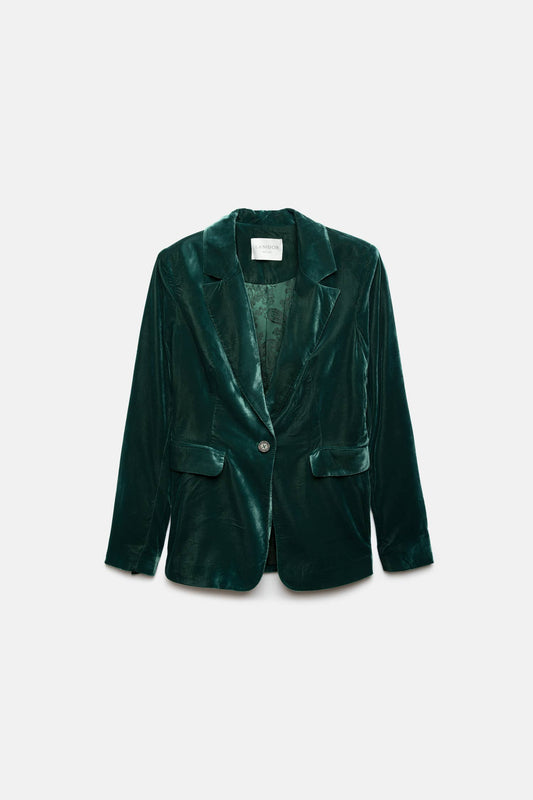 Blazer effetto velluto verde