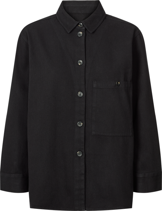 Camicia Sussie in twill di cotone biologico nero