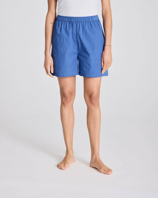 Shorts Caroline in popeline di cotone biologico blu chiaro