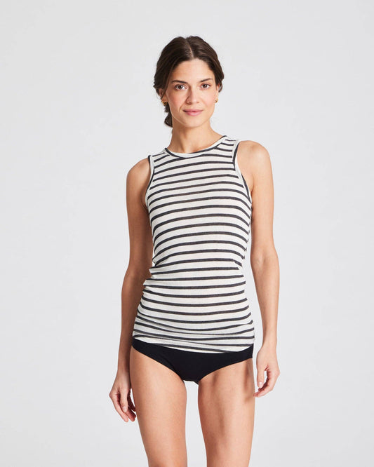 Top smanicato a righe stile marinaro Alberte
