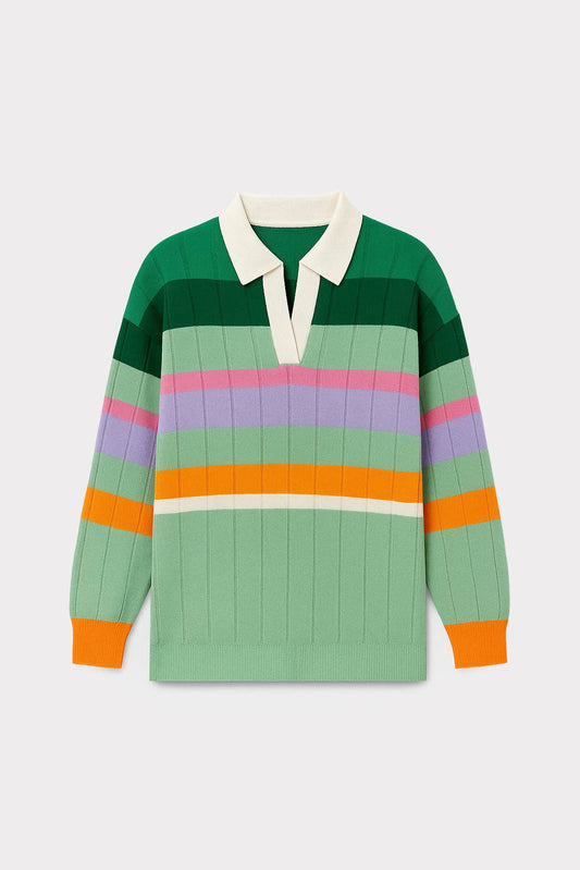 Tunica in maglia oversize a righe multicolor