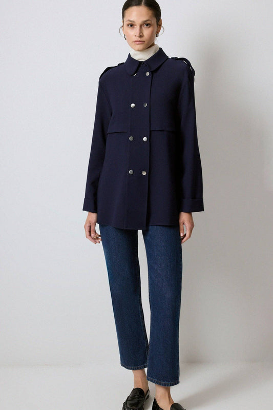 Camicia con spalline e bottoni a pressione in misto cotone