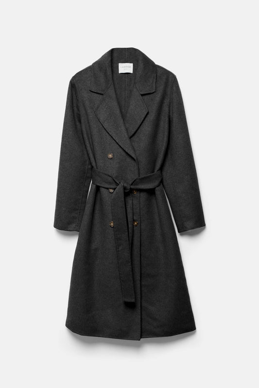 Cappotto doppiopetto con cintura