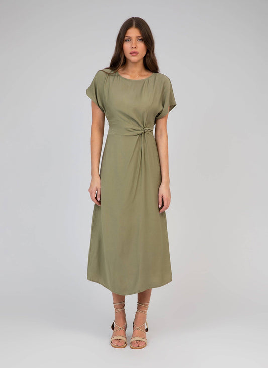 Abito midi Moundy verde militare
