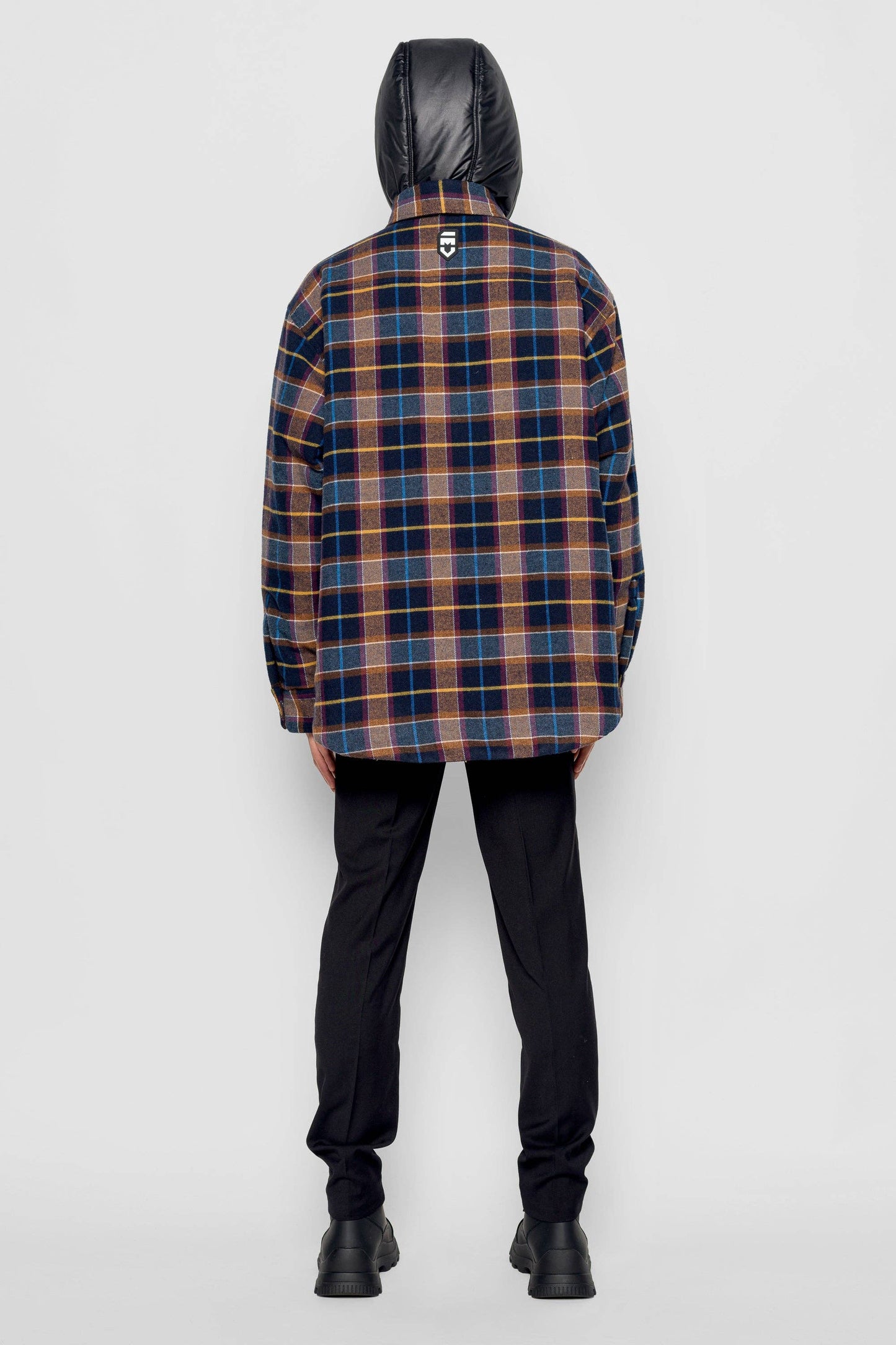 Giacca imbottita tartan con cappuccio rimovibile