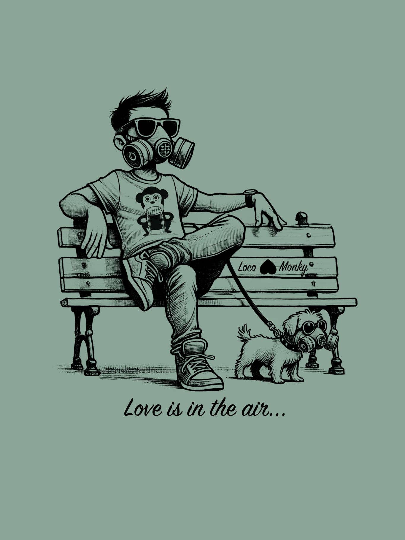 T-shirt unisex verde Love Is in the Air