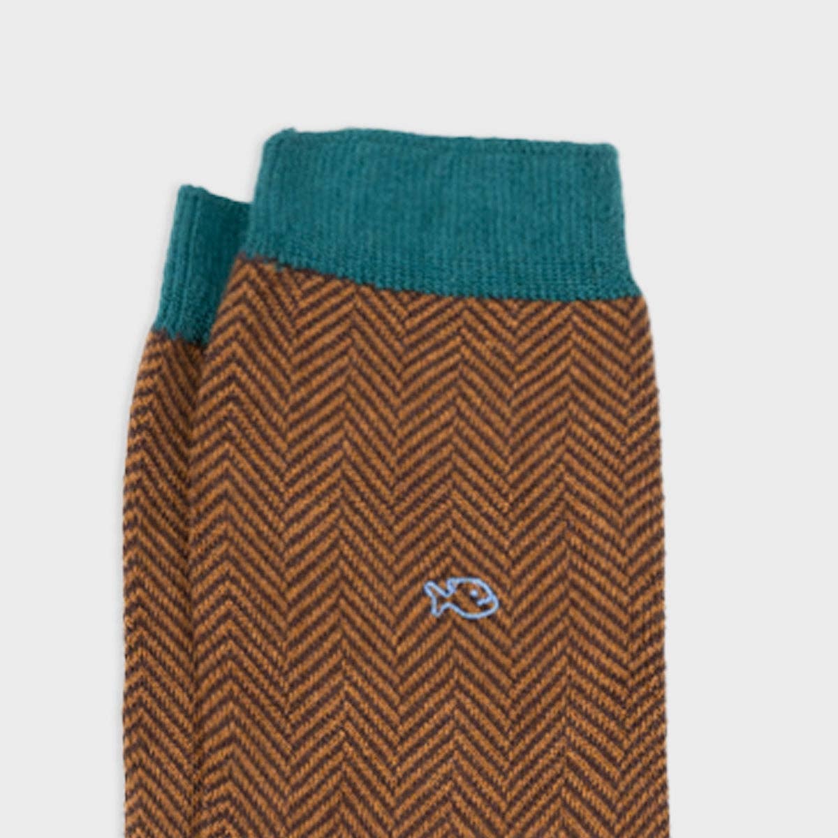 Calzini in cotone pettinato a motivo chevron