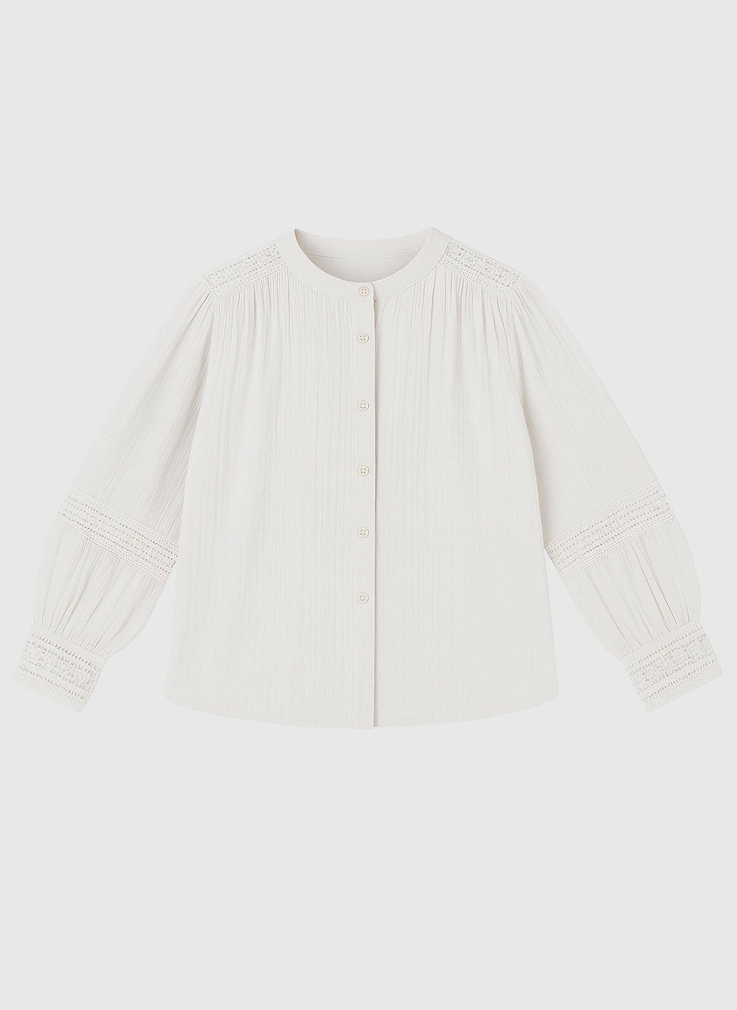 Camicia bianca con inserti in pizzo