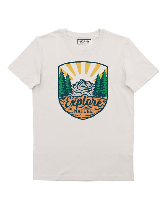 T-shirt unisex Explore Nature in cotone biologico con grafica campeggio