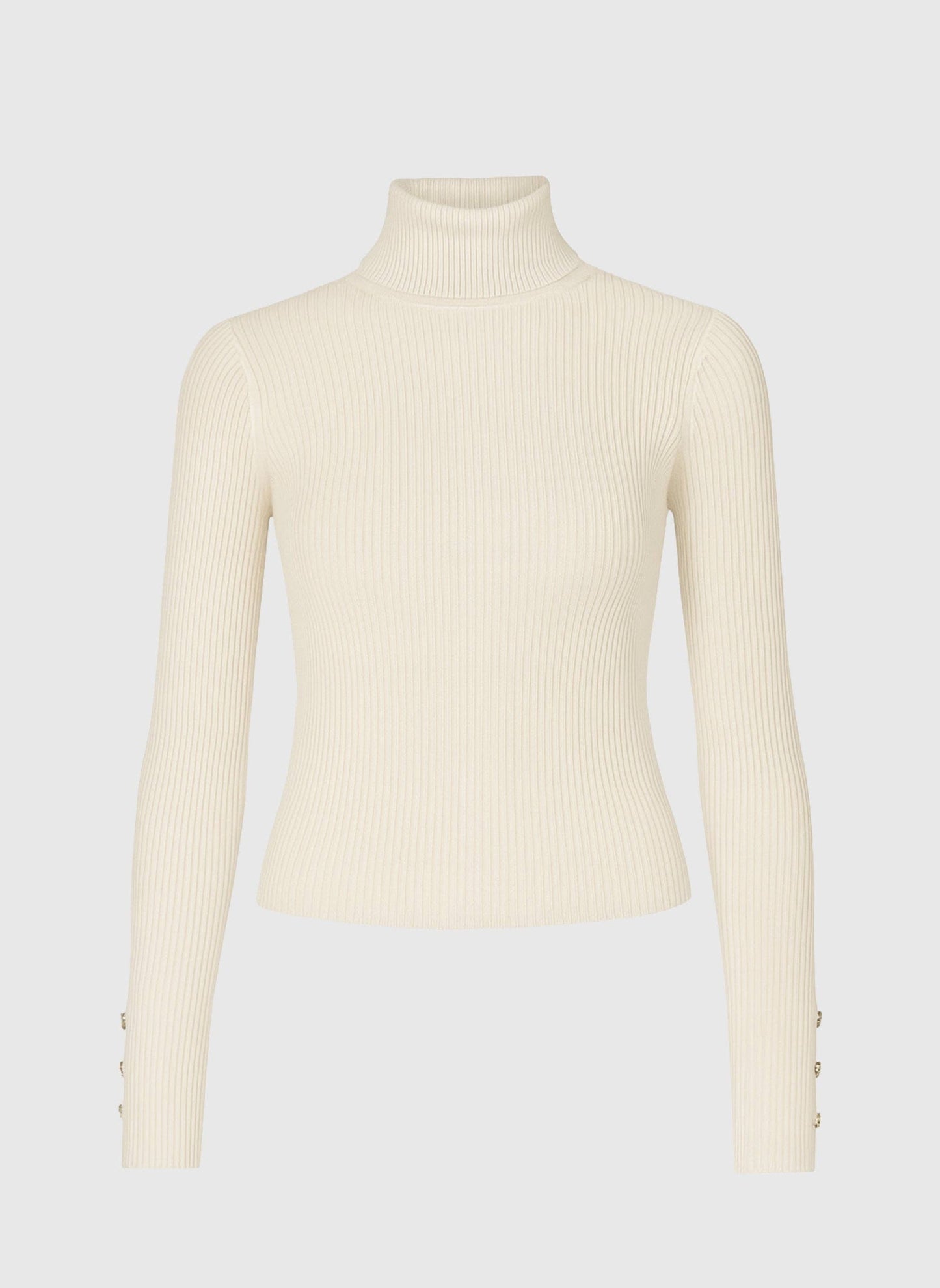 Maglione dolcevita a coste bianco sporco Natania