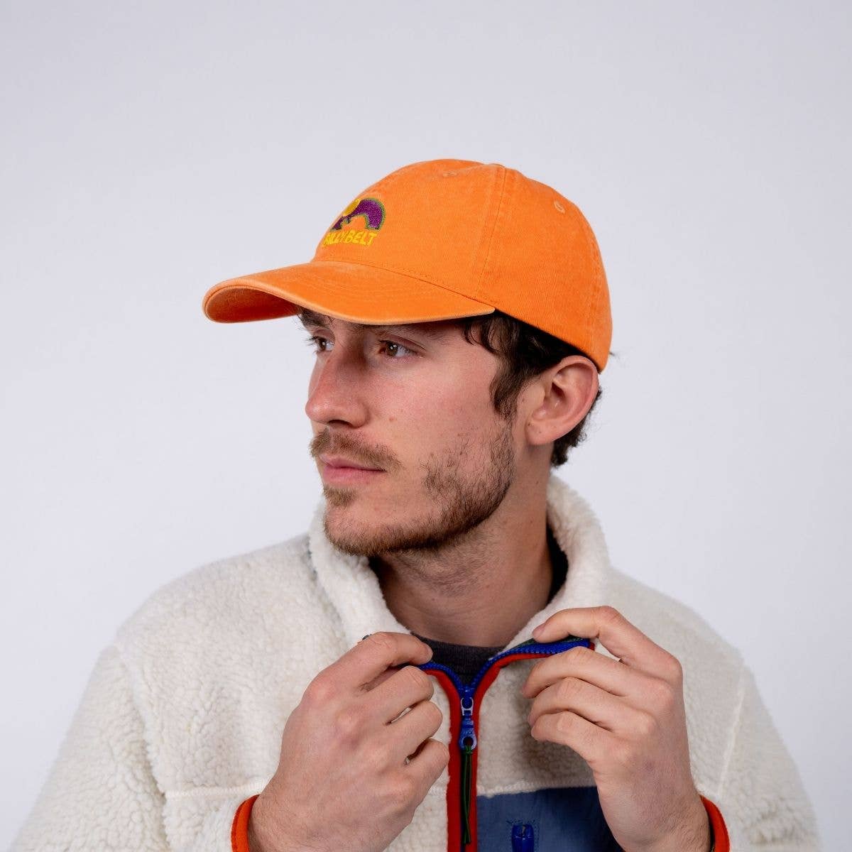 Cappellino arancione in cotone effetto lavato