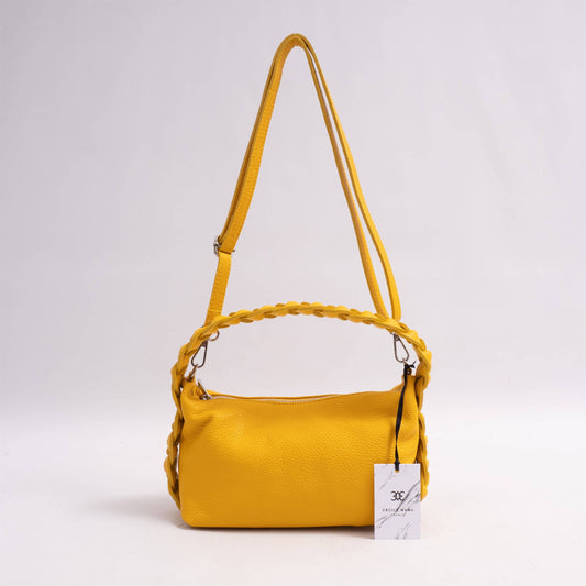 Borsa a tracolla intrecciata in pelle