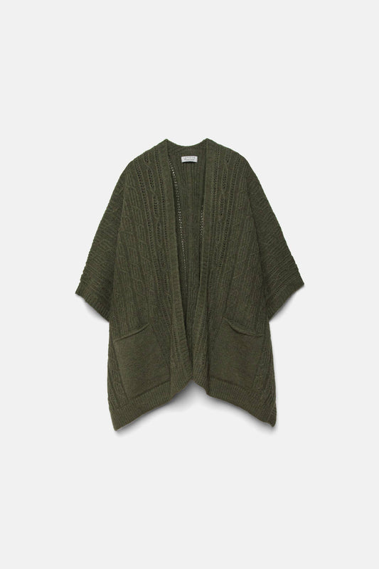 Mantella in maglia con tasche