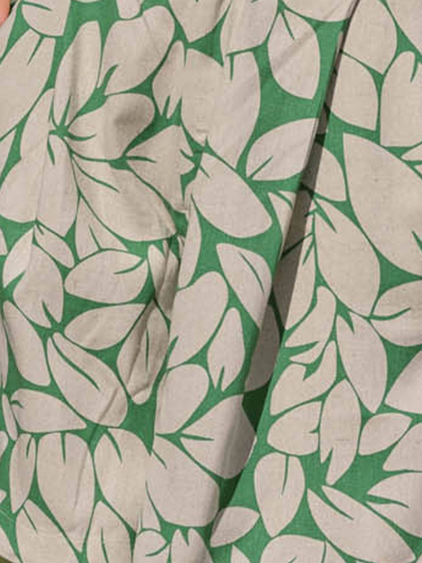 Abito midi in lino stampato