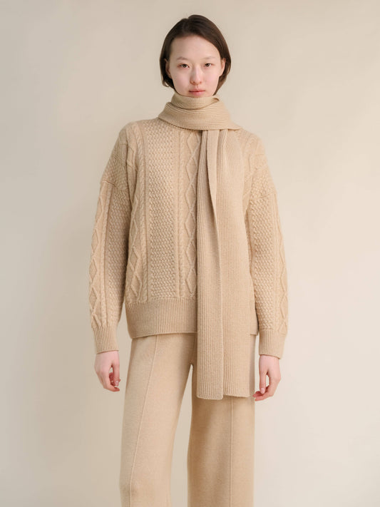 Sciarpa a coste in misto cashmere