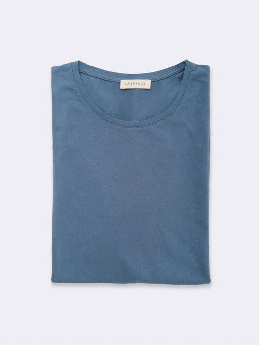 T-shirt blu Gandria da uomo in cotone biologico