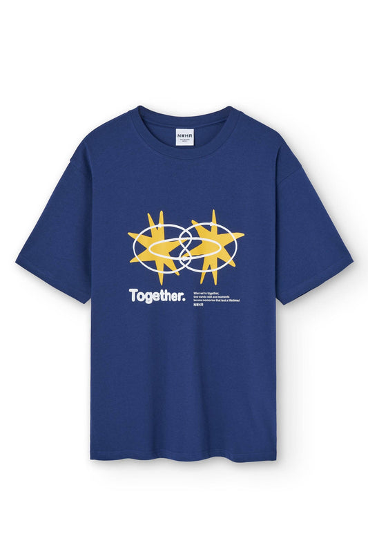 T-shirt Star blu navy in cotone biologico