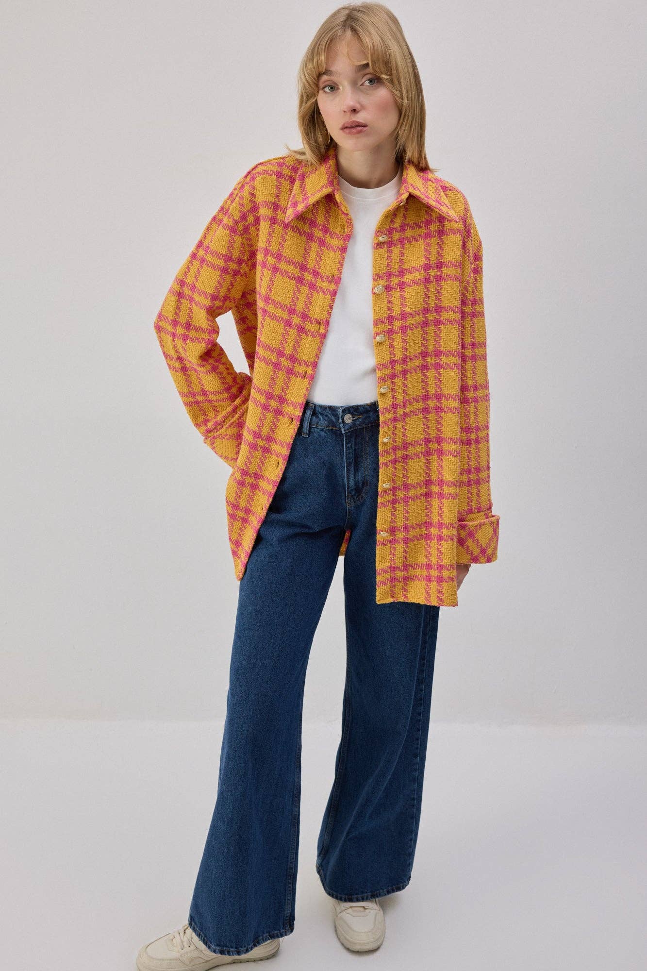 Camicia in tweed a quadri