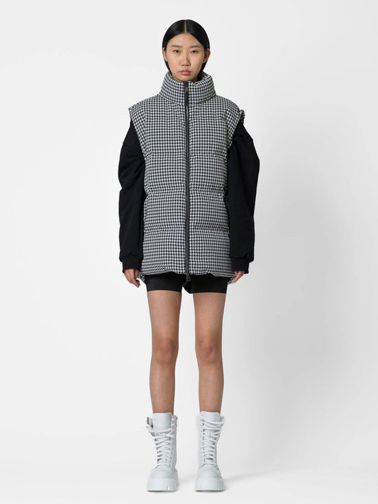 Gilet regular pied de poule con logo