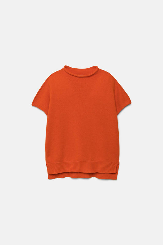 Maglione in lana a collo alto con maniche a pipistrello