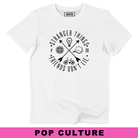 T-shirt Stranger Things con logo stile campeggio