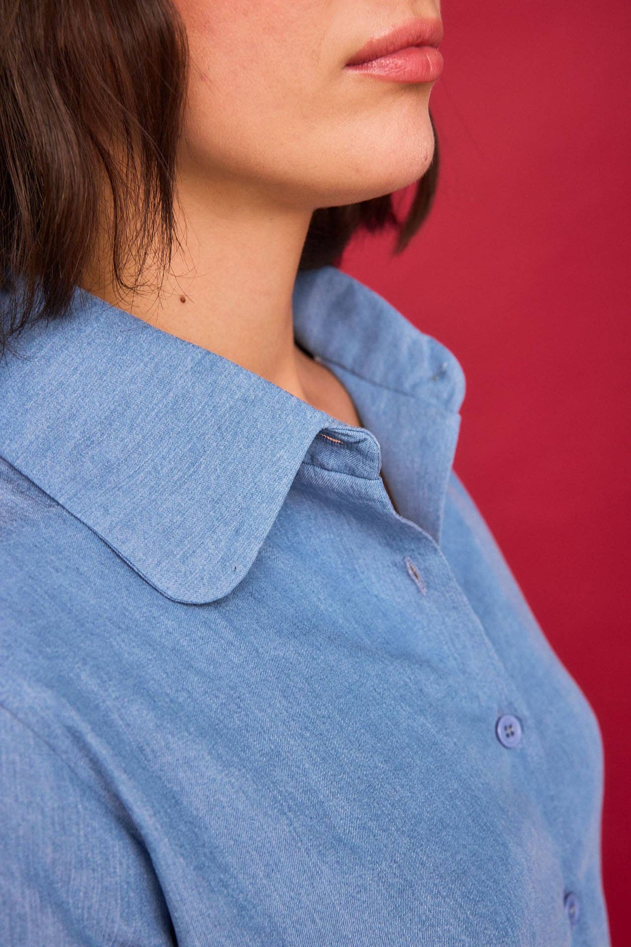Camicia cowboy con maxi colletto