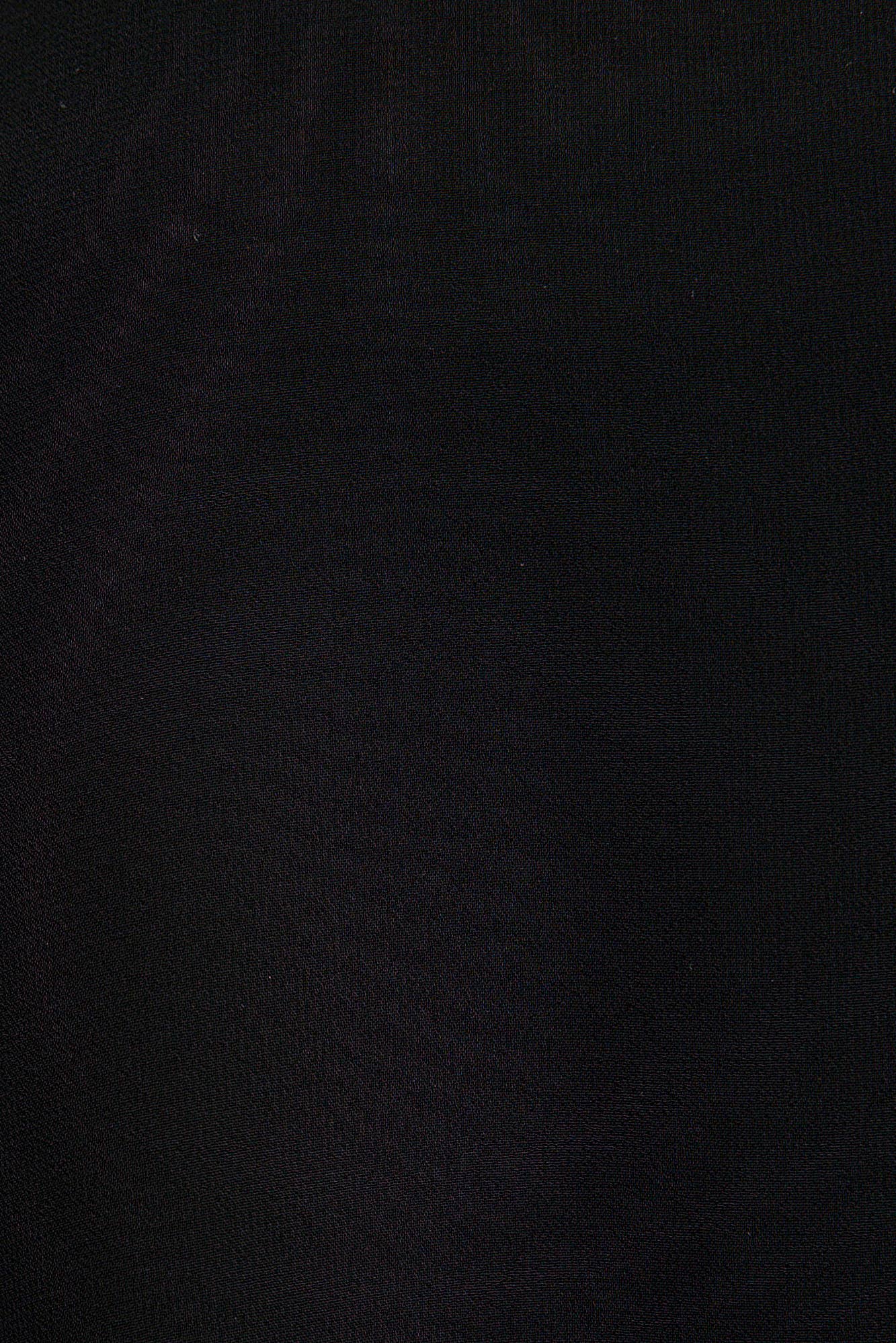 Tunica nera in chiffon con collo in velluto