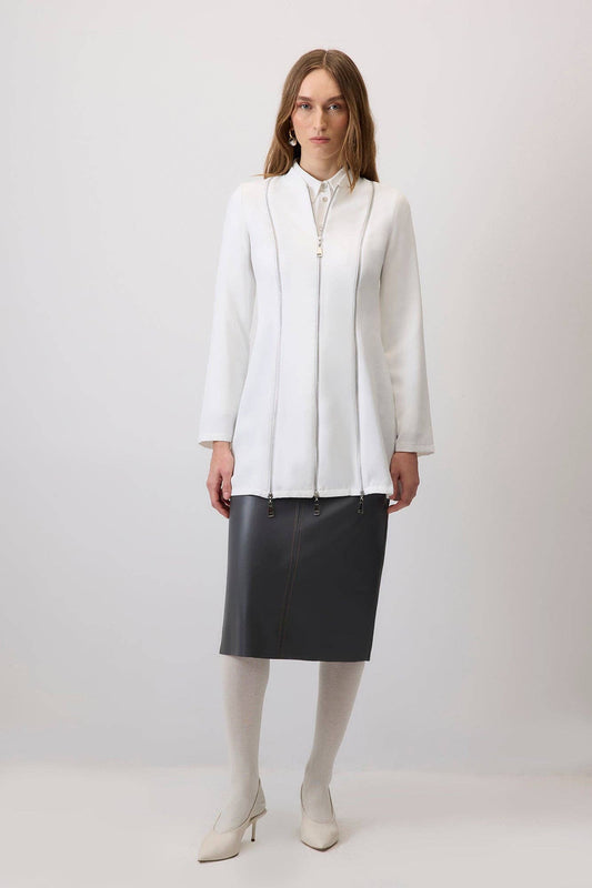 Giacca in crêpe con zip