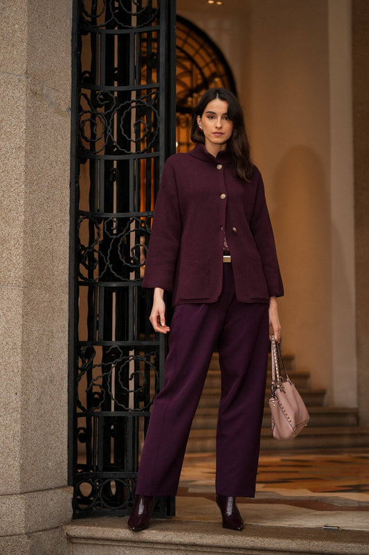 Cardigan in maglia strutturata con bottoni dorati