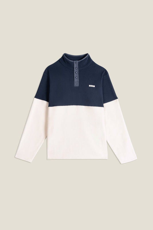 Maglione in pile bicolore unisex Carbon White