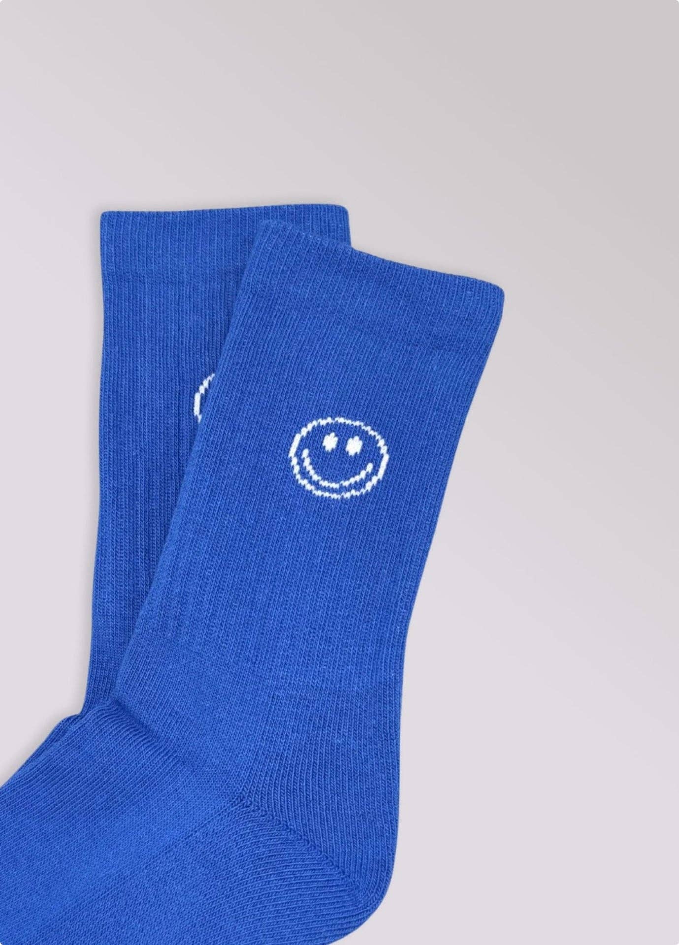 Calzini blu con smile per bambini in cotone biologico