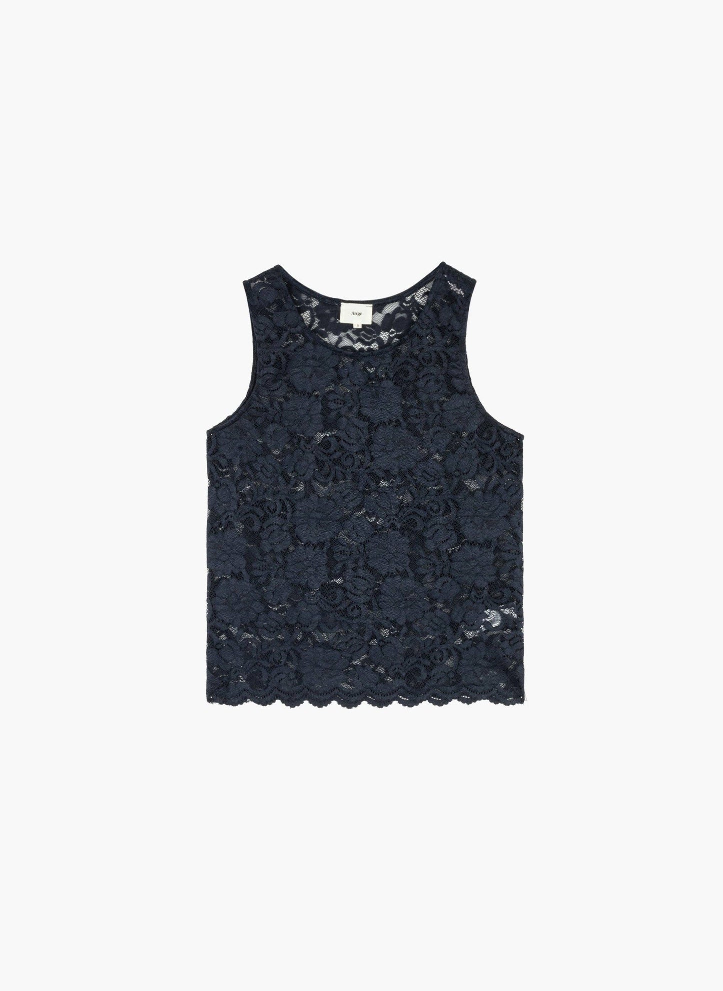 Canotta in pizzo blu navy