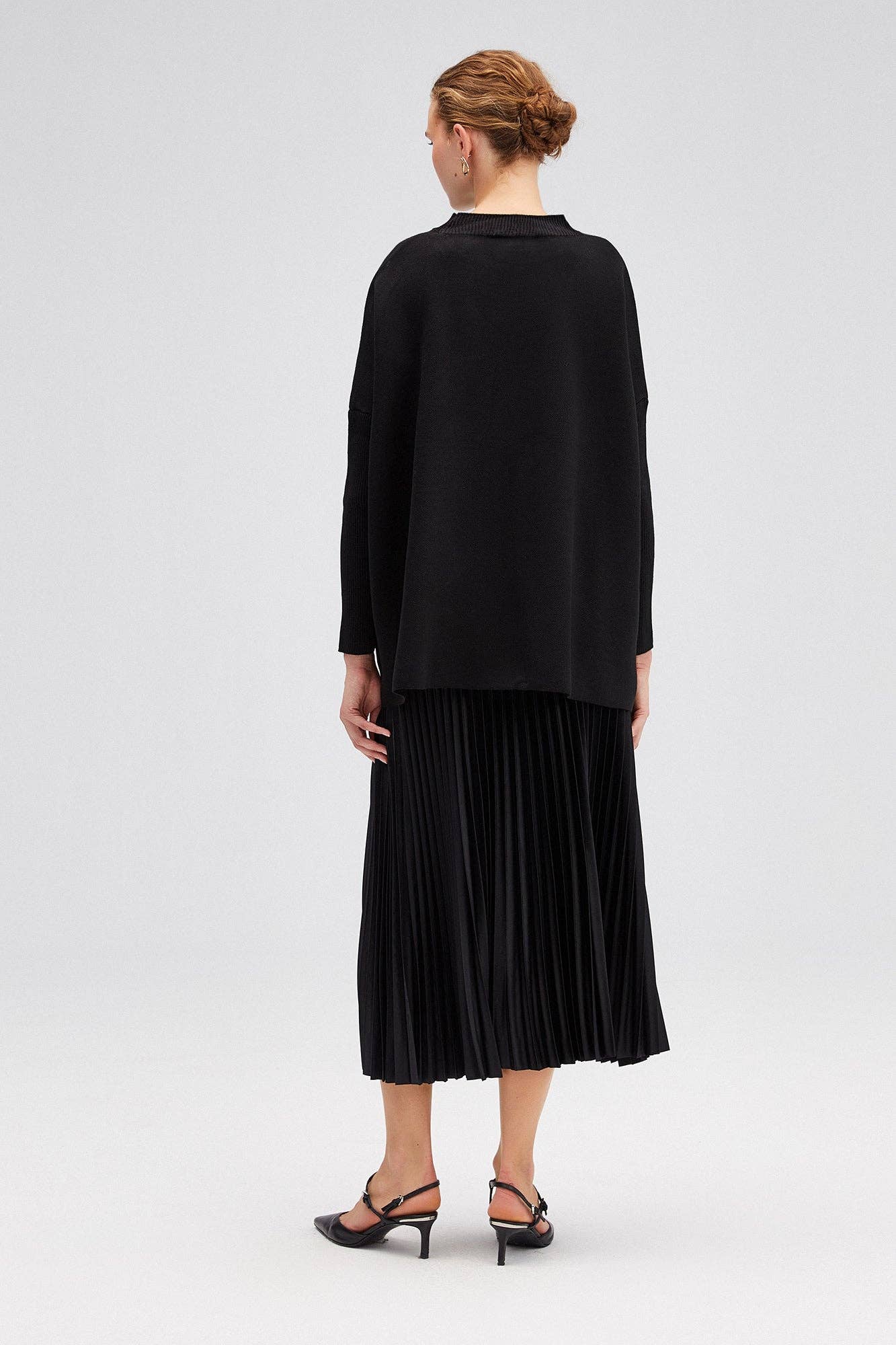 Tunica in maglia oversize con spalle scese