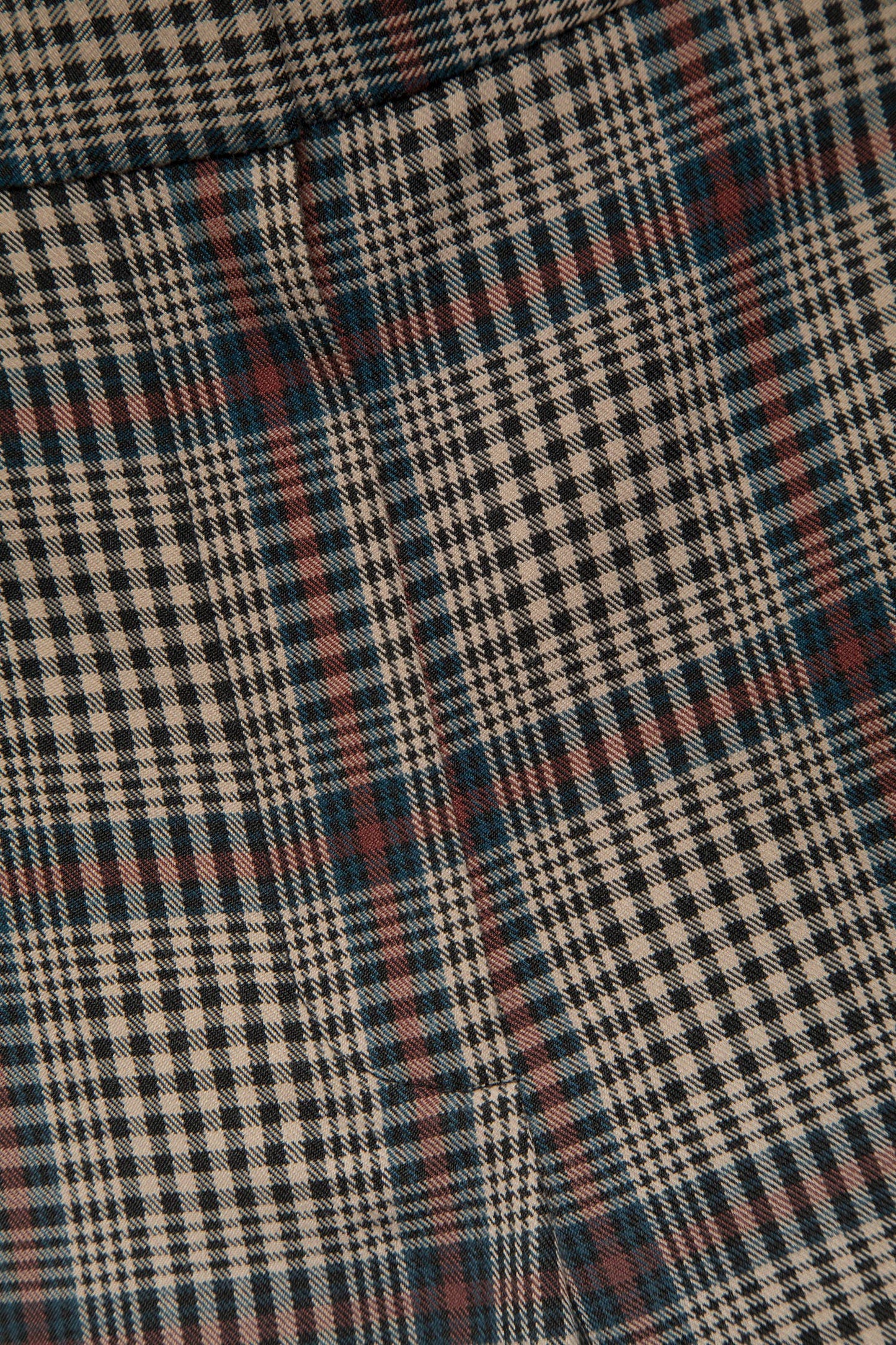 Pantaloni slim Principe di Galles con bottoni laterali