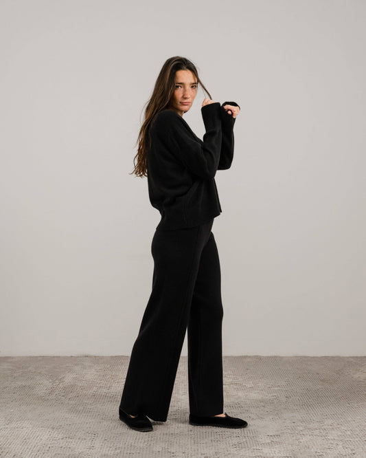 Maglione girocollo rilassato in misto cashmere