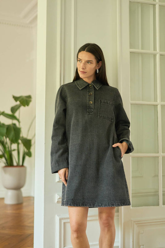 Abito chemisier in denim Diego a maniche lunghe