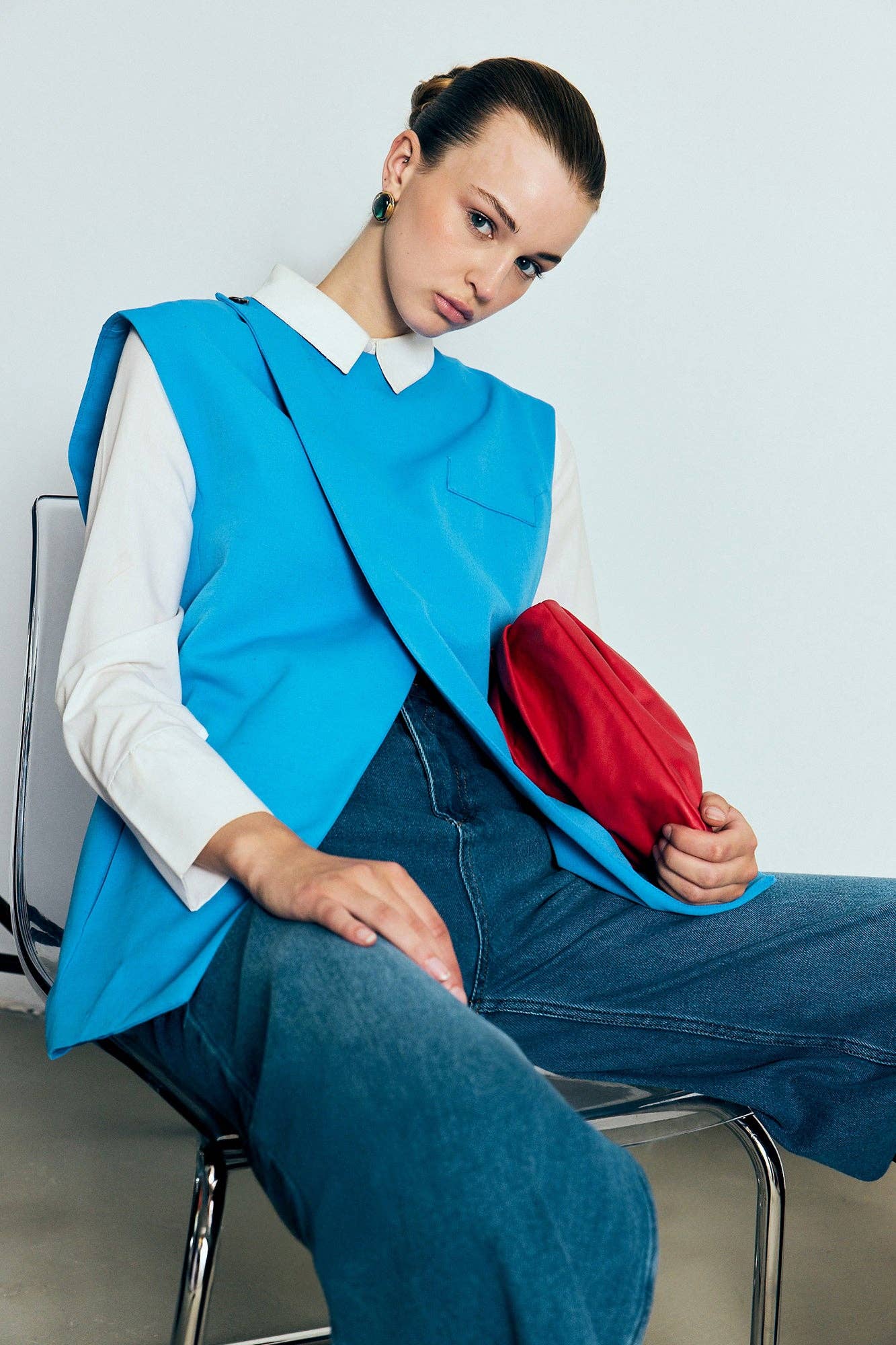 Gilet sartoriale doppiopetto in misto lino
