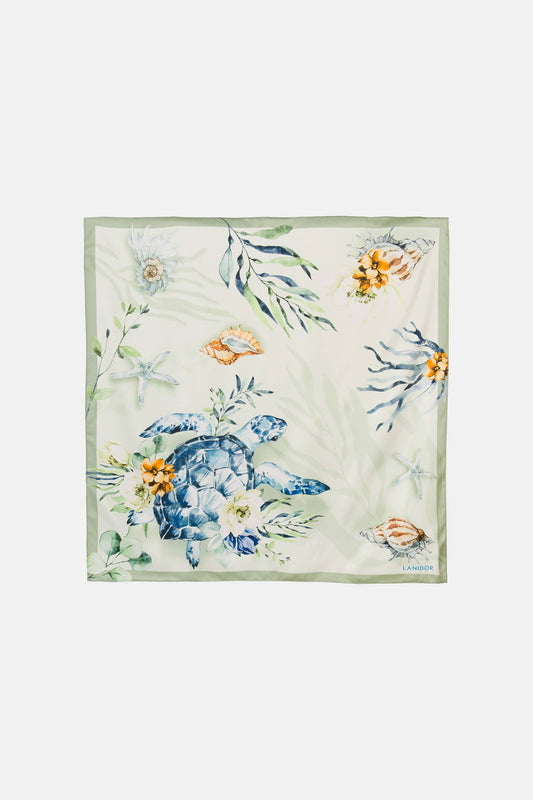 Foulard con stampa marina