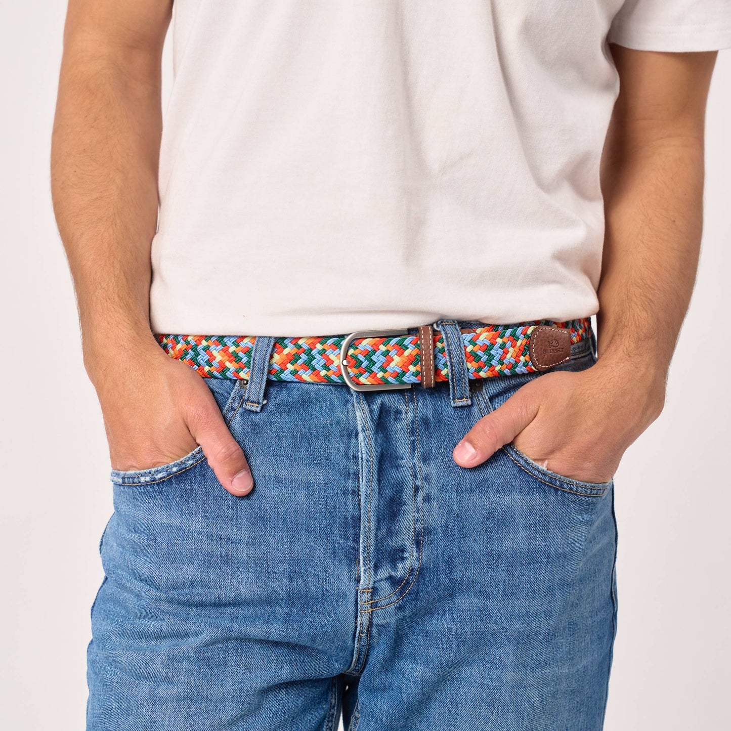 Cintura intrecciata elastica multicolore Willemstad