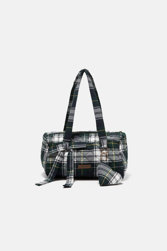 Borsa trapuntata tartan con zip