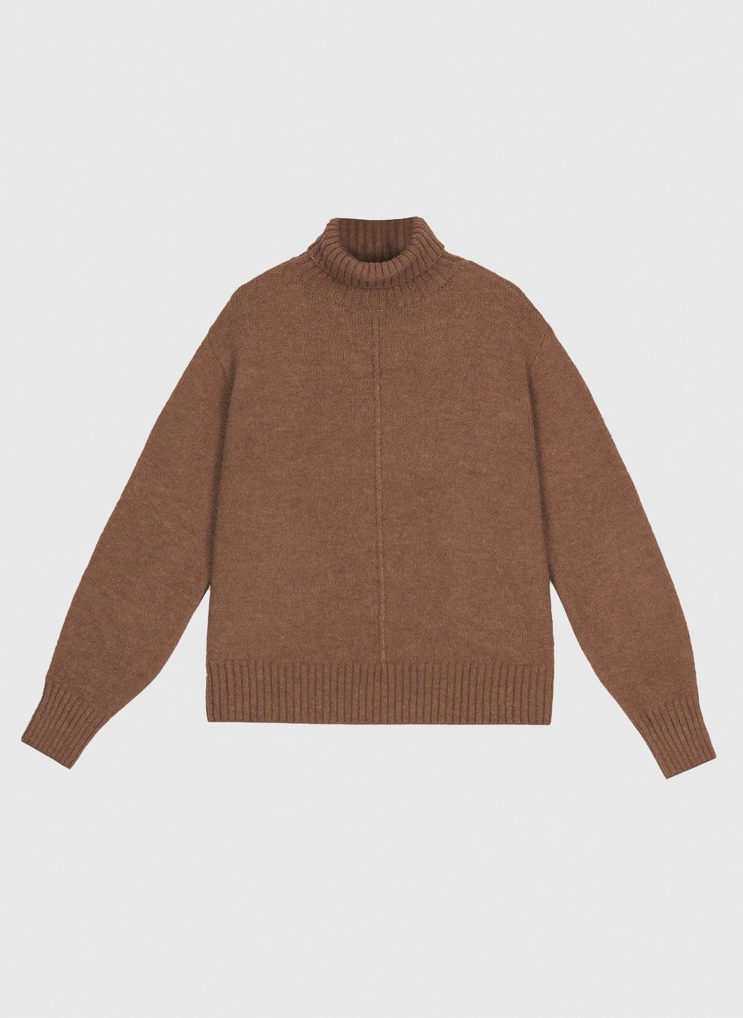 Maglione dolcevita cocooning marrone glacé