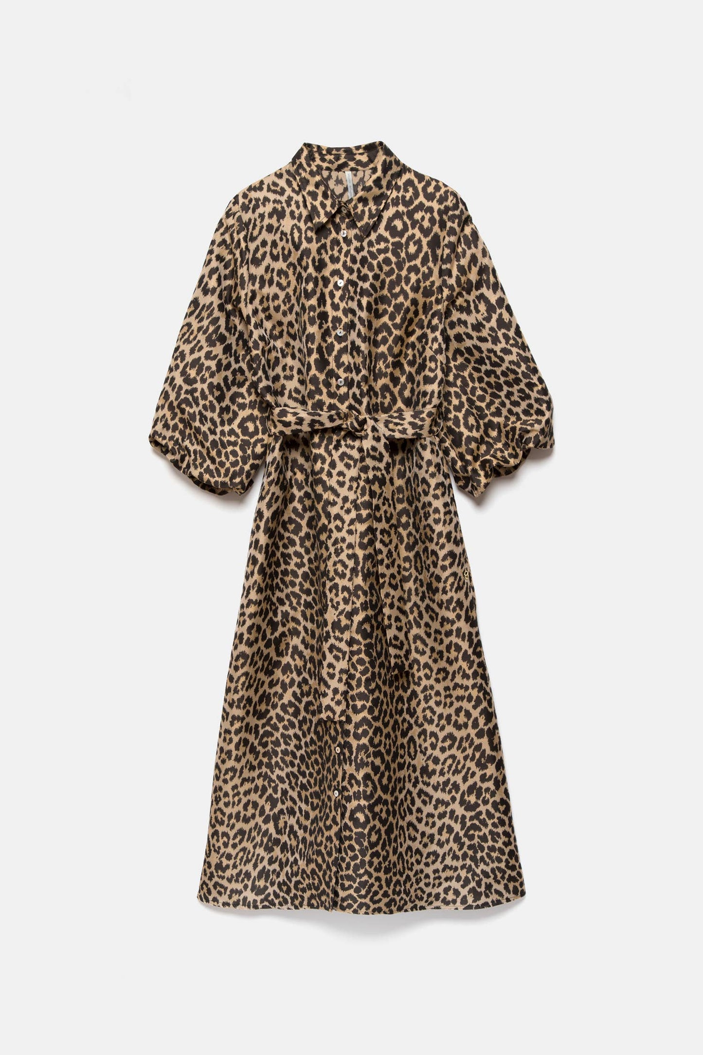 Abito chemisier animalier con cintura