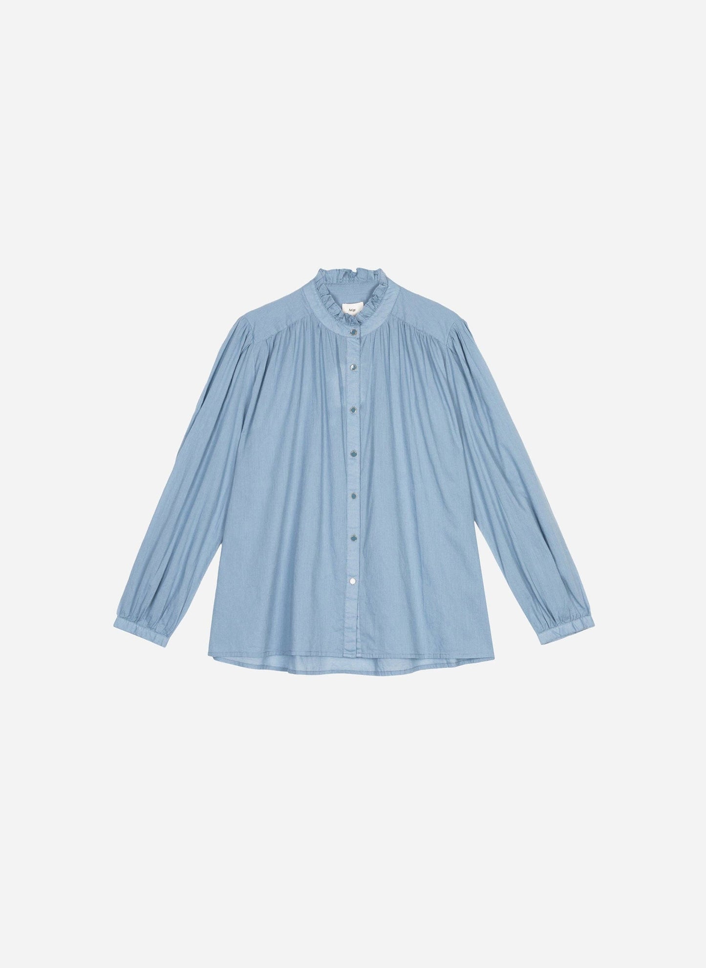 Camicia Saminy Celeste in Voile di Cotone