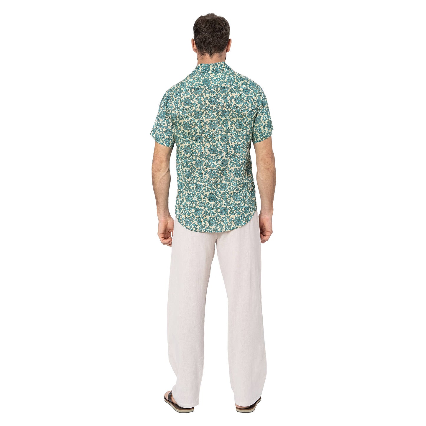 Camicia estiva a maniche corte in voile di cotone