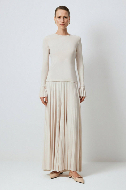 Body plissettato beige