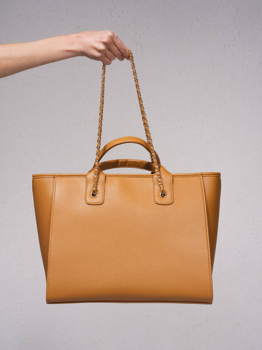 Borsa shopper con tracolla a catena
