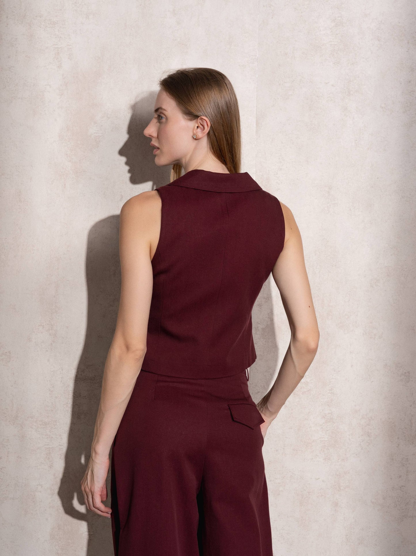Gilet sartoriale con bottoni da donna
