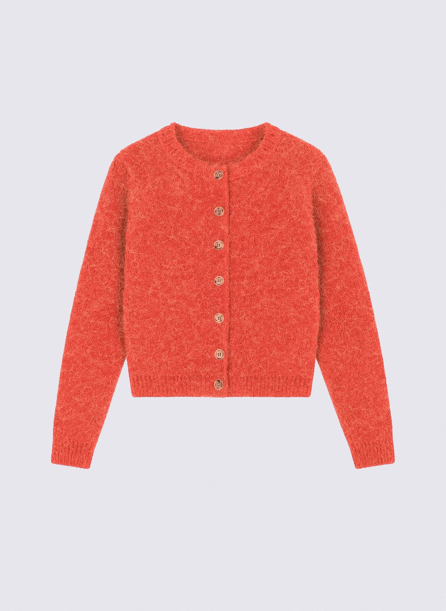 Cardigan corto girocollo color papavero