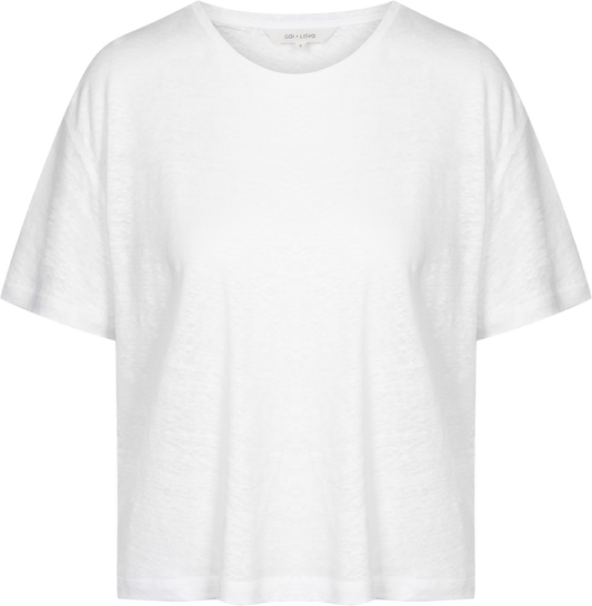 T-shirt Ivalo in lino bianca
