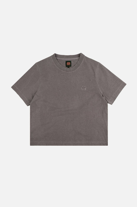 T-shirt essenziale donna in cotone biologico color peltro